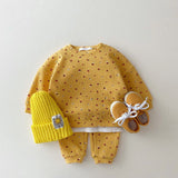 BabyVibes Waffle Sweatshirt Casual Set for Kids